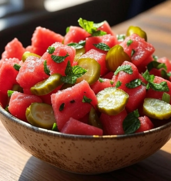 Rick's Picks Pickle Watermelon Salad Recipe